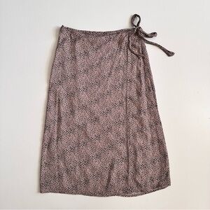 Urban Outfitters Animal Print Wrap Maxi Skirt Brown Black Size L